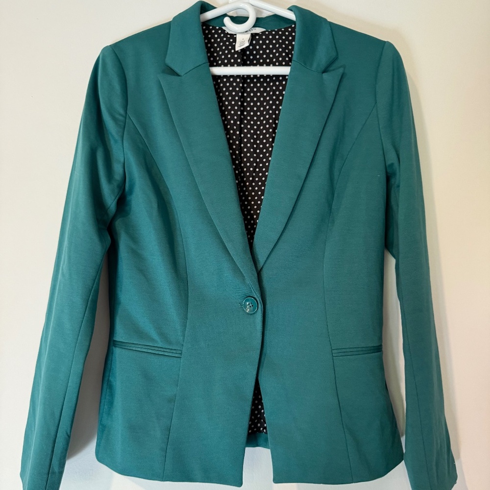 White House Black Market Green Suit Jacket
